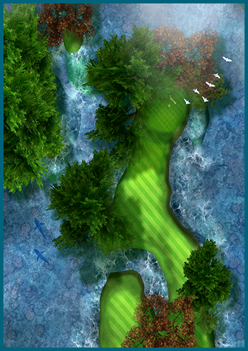 Overhead layout of hole 16