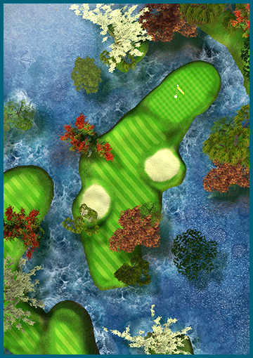 Overhead layout of hole 18